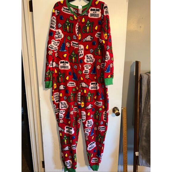 Elf 1-Piece Pajamas Fleece Adult 3X 22W- 24W Drop-Seat Sleepwear Warm Pjs NWT - Picture 2 of 9